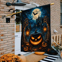 Halloween Skeleton Hands Jack-o’-Lantern Haunted House Garden Flag