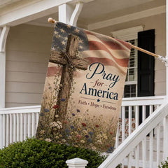 Pray for America Faith Hope Freedom Patriotic Flag