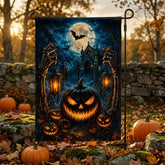 Halloween Skeleton Hands Jack-o’-Lantern Haunted House Garden Flag