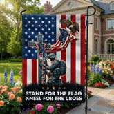 Stand For The Flag Cross Flag, Patriotic Christ Decor for Memorial Veterans Day
