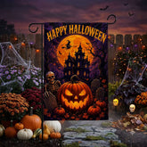 Halloween Haunted House Pumpkin Garden Flag
