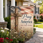 Pray for America Faith Hope Freedom Patriotic Flag