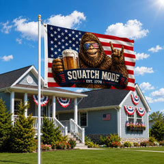Patriotic Bigfoot “Squatch Mode” American Flag – Est. 1776