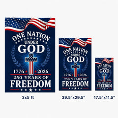 1776–2026 One Nation Under God America 250th Anniversary Patriotic Flag