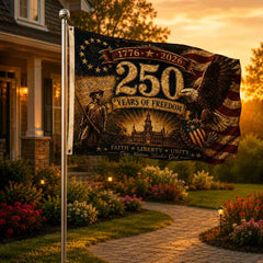 America 250 Years of Freedom Faith Liberty Unity Flag – 1776–2026 Patriotic Vintage USA Flag