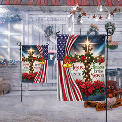 Jesus Christ Christmas Flag Jesus Is The Reason For The Season