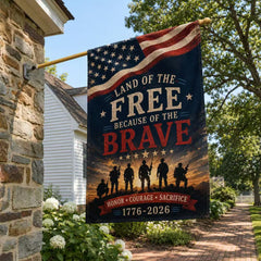 America 250 Freedom & Bravery Patriotic Flag