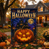 Happy Halloween Haunted House Pumpkin Garden Flag