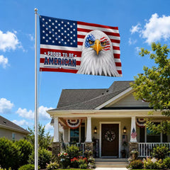 Patriotic Flag, Bald Eagle Proud to Be American Grommet Flag