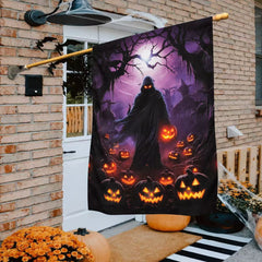 Halloween Grim Reaper & Pumpkin Garden Flag