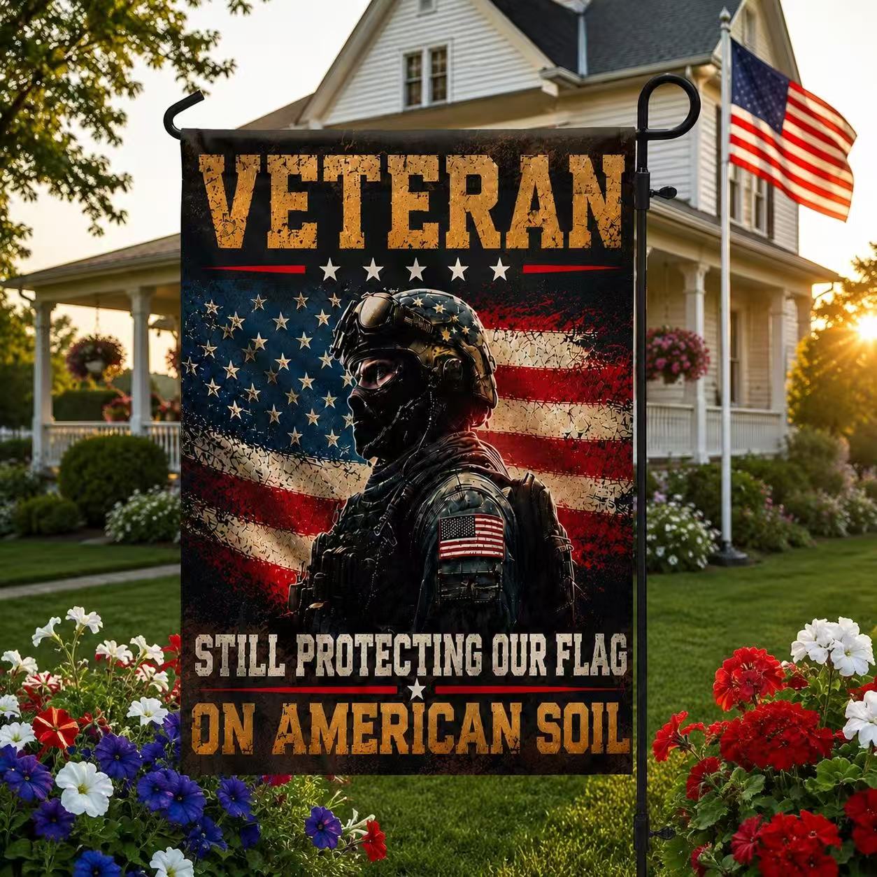 Veteran Patriotic Garden Flag