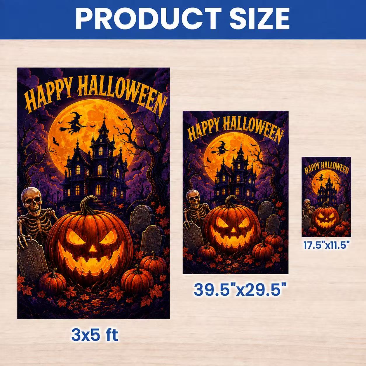 Halloween Haunted House Pumpkin Garden Flag