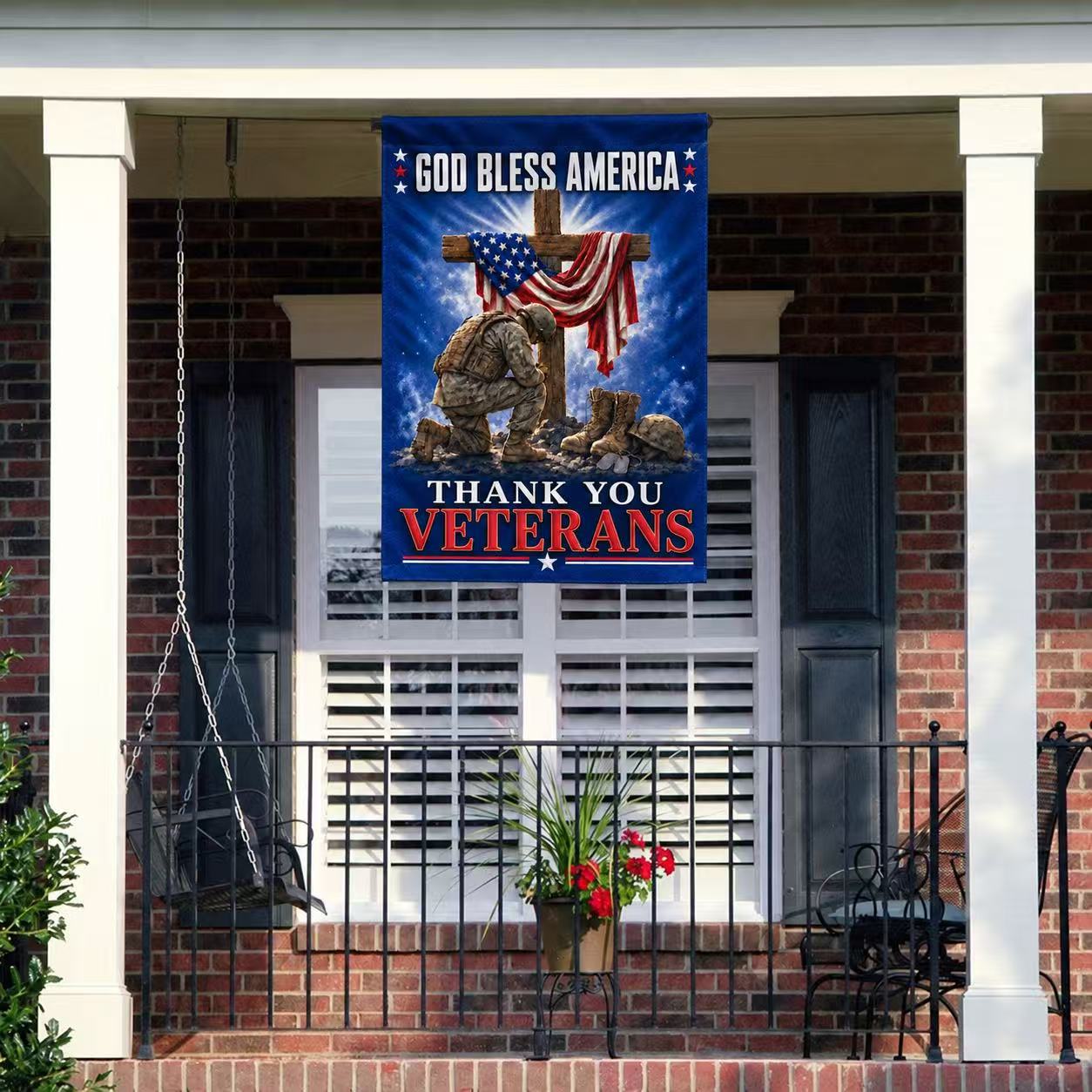 God Bless America Veterans Memorial Garden Flag