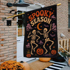 Spooky Season Dancing Skeletons Halloween Garden Flag