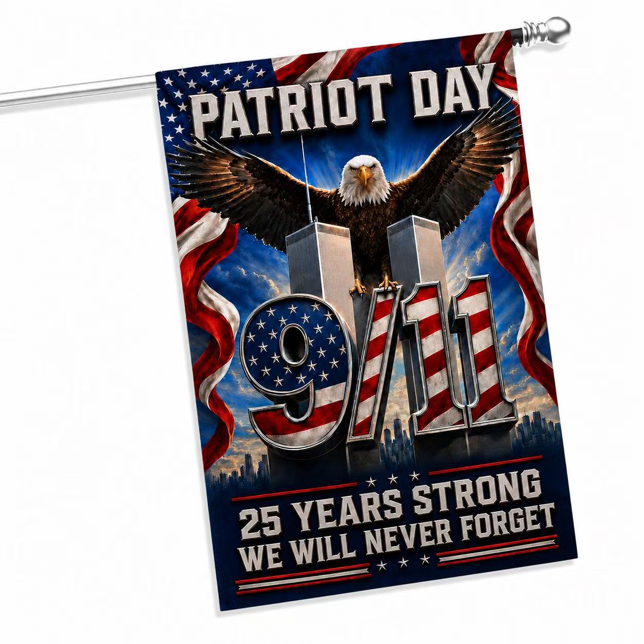 25 Years Strong – We Will Never Forget 9/11 Memorial Flag