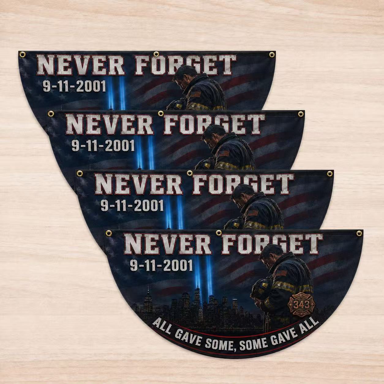 9/11 Never Forget 343 Firefighter Memorial Flag