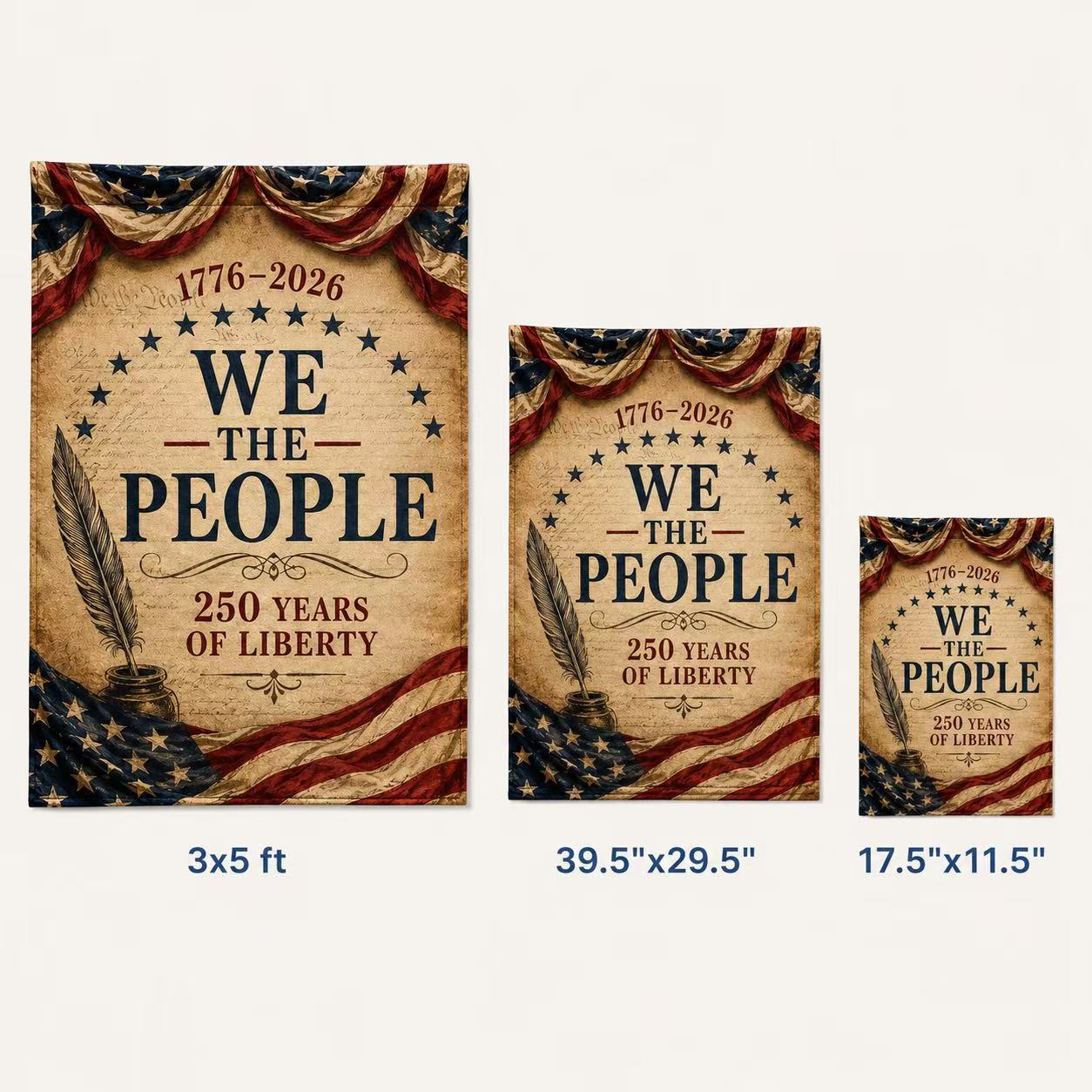 1776–2026 We The People 250 Years of Liberty Flag
