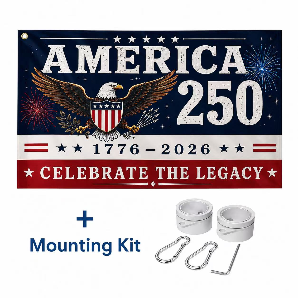 1776–2026 America 250th Anniversary Eagle Freedom Celebration Flag