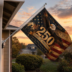 America 250 Years of Freedom Eagle Flag – 1776–2026 Patriotic Vintage USA Flag