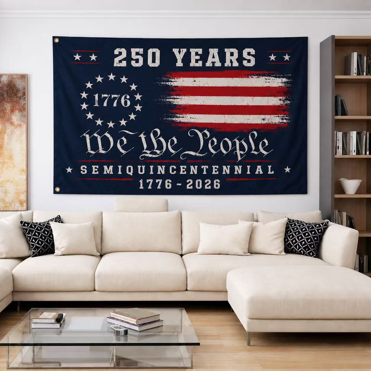 We The People 250 Canvas American Grommet Flag for 250th Anniversary