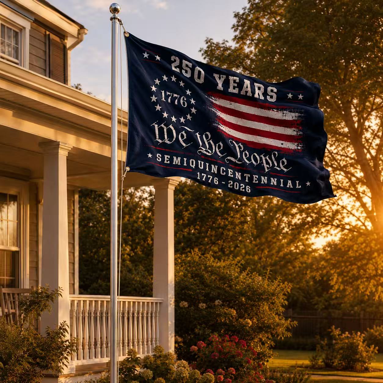 We The People 250 Canvas American Grommet Flag for 250th Anniversary