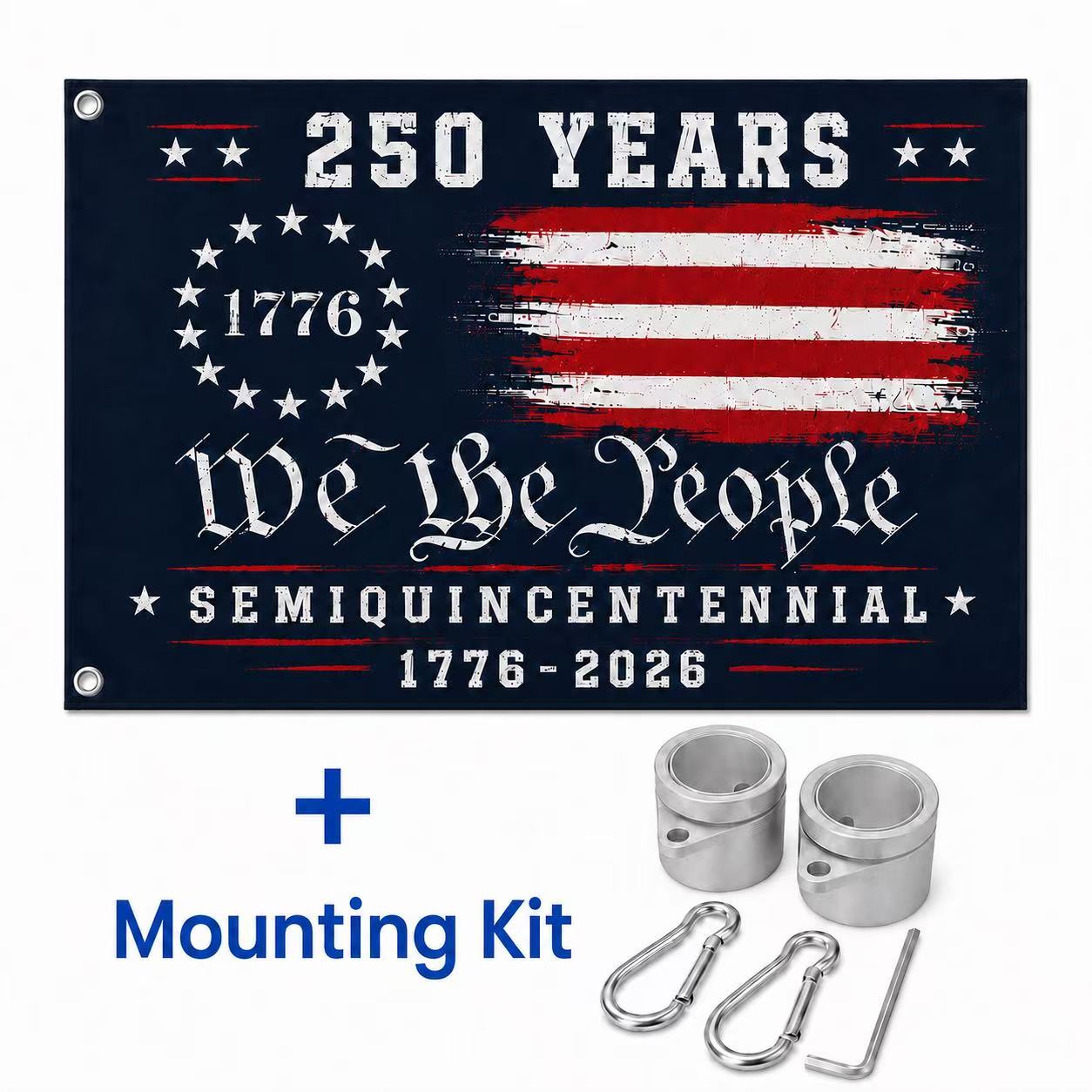 We The People 250 Canvas American Grommet Flag for 250th Anniversary