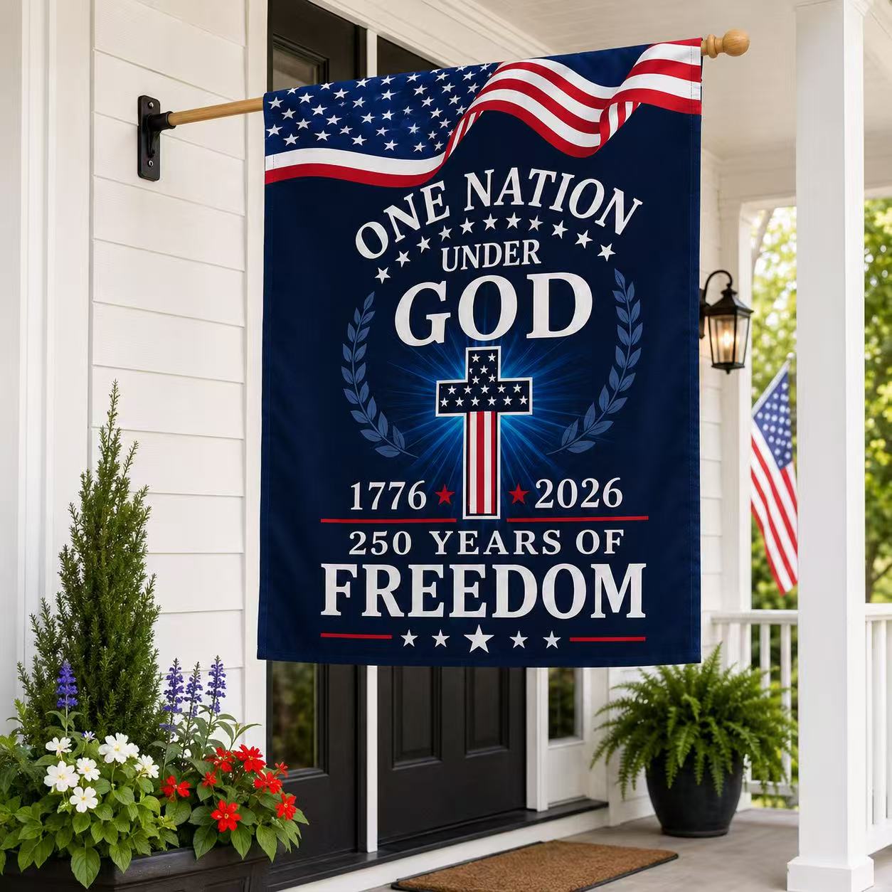1776–2026 One Nation Under God America 250th Anniversary Patriotic Flag