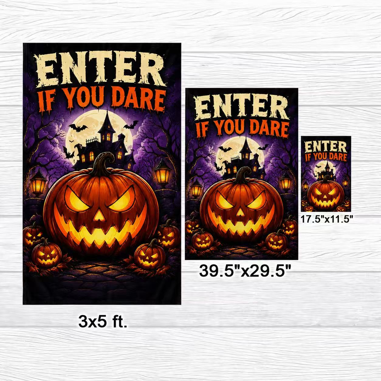 Enter If You Dare Haunted Pumpkin Halloween Garden Flag