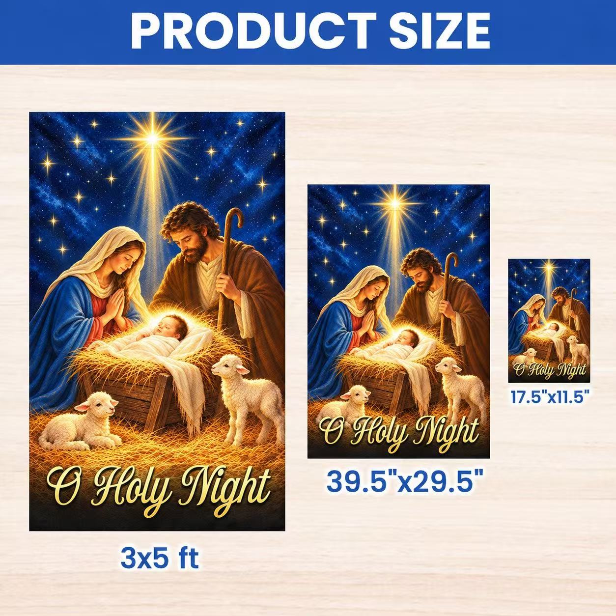 Christmas Garden Flag Nativity Of Jesus, O Holy Night Child Is Born