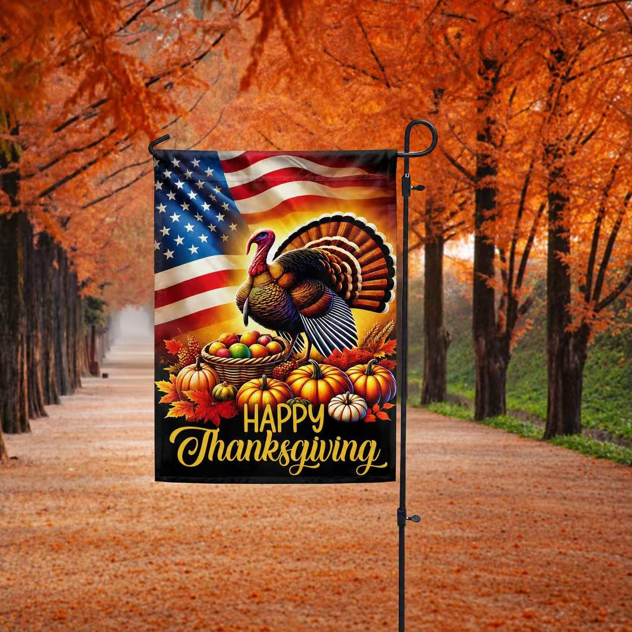 Thanksgiving Turkey American Flag