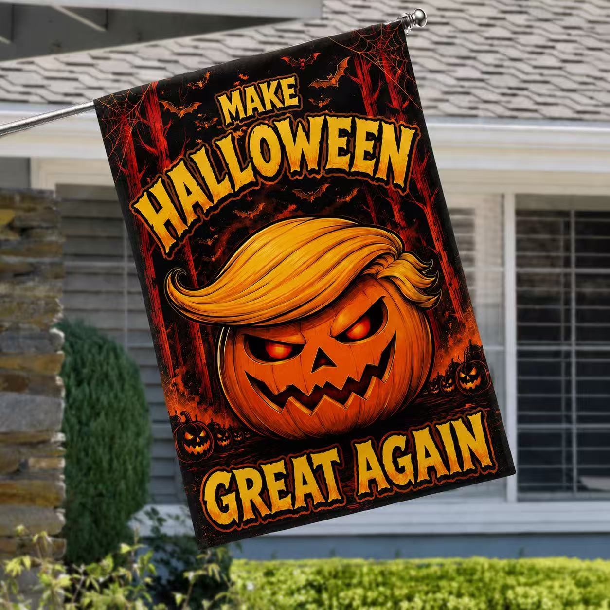 Make Halloween Great Again Trumpkin Garden Flag