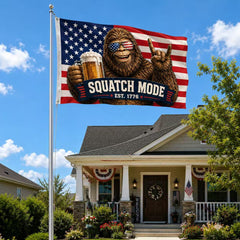 Patriotic Bigfoot “Squatch Mode” American Flag – Est. 1776