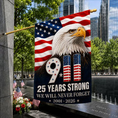 9/11 25 Years Strong Memorial Eagle Flag