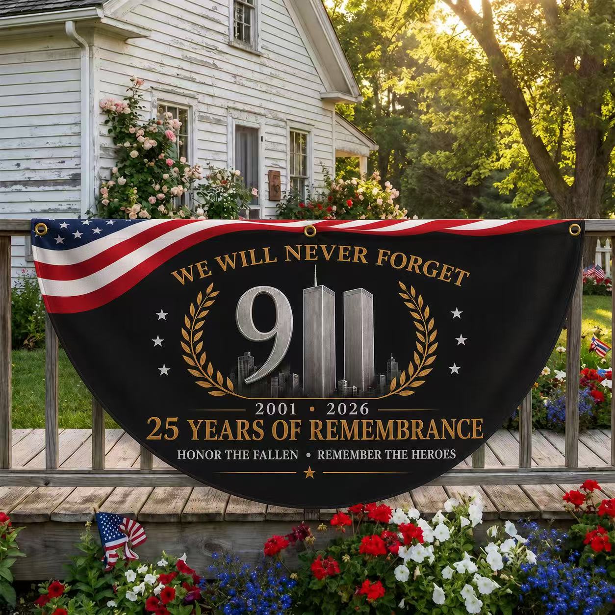 9/11 25th Anniversary Remembrance Memorial Banner