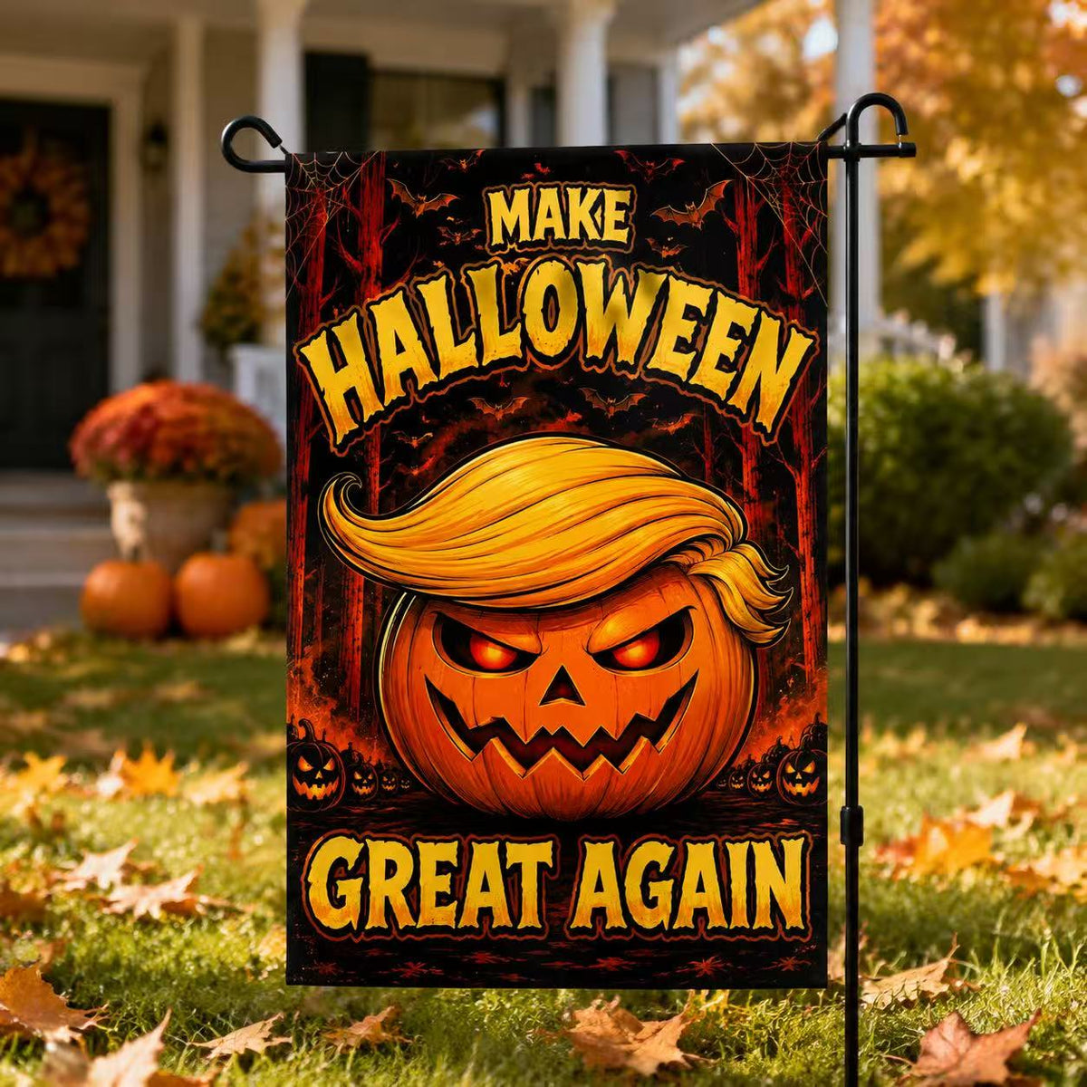 Make Halloween Great Again Trumpkin Garden Flag
