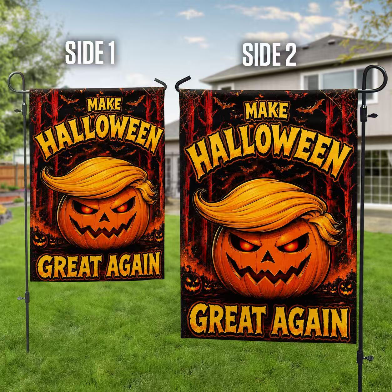 Make Halloween Great Again Trumpkin Garden Flag