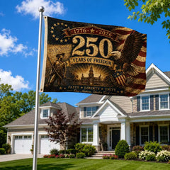 America 250 Years of Freedom Faith Liberty Unity Flag – 1776–2026 Patriotic Vintage USA Flag