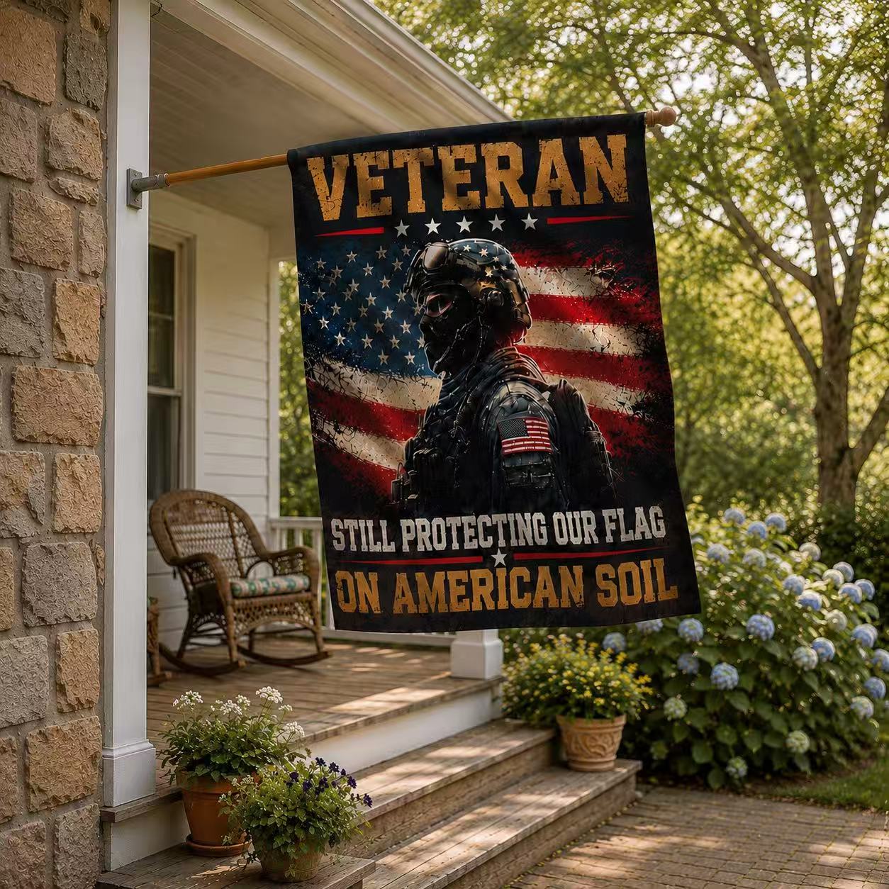 Veteran Patriotic Garden Flag