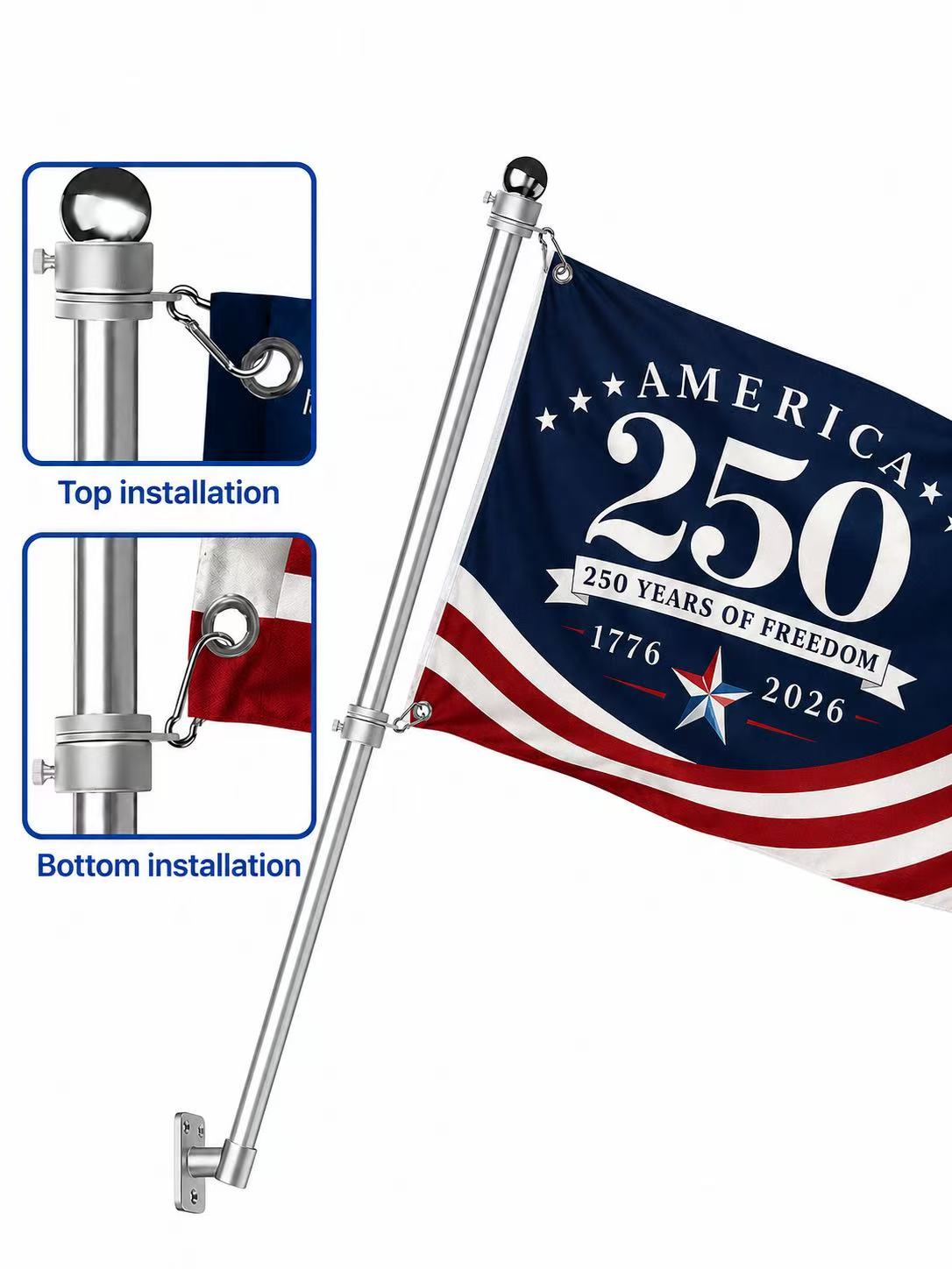 America 250 Years of Freedom Flag – 1776–2026 Patriotic Anniversary Flag
