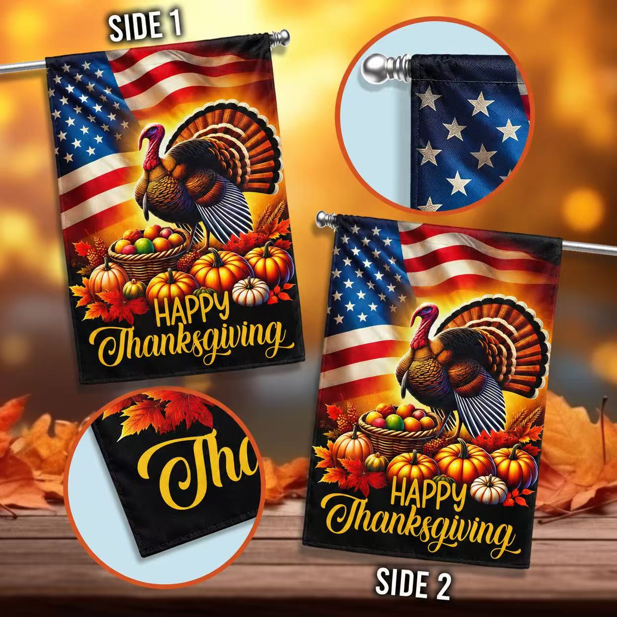Thanksgiving Turkey American Flag