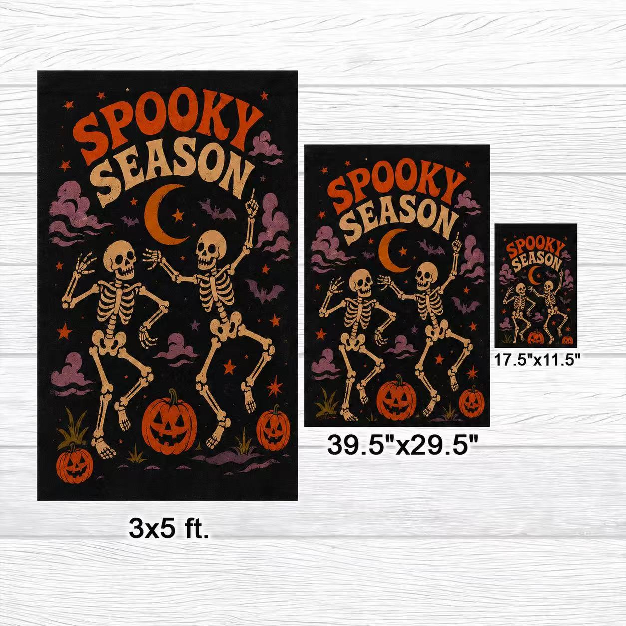 Spooky Season Dancing Skeletons Halloween Garden Flag