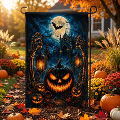 Halloween Skeleton Hands Jack-o’-Lantern Haunted House Garden Flag