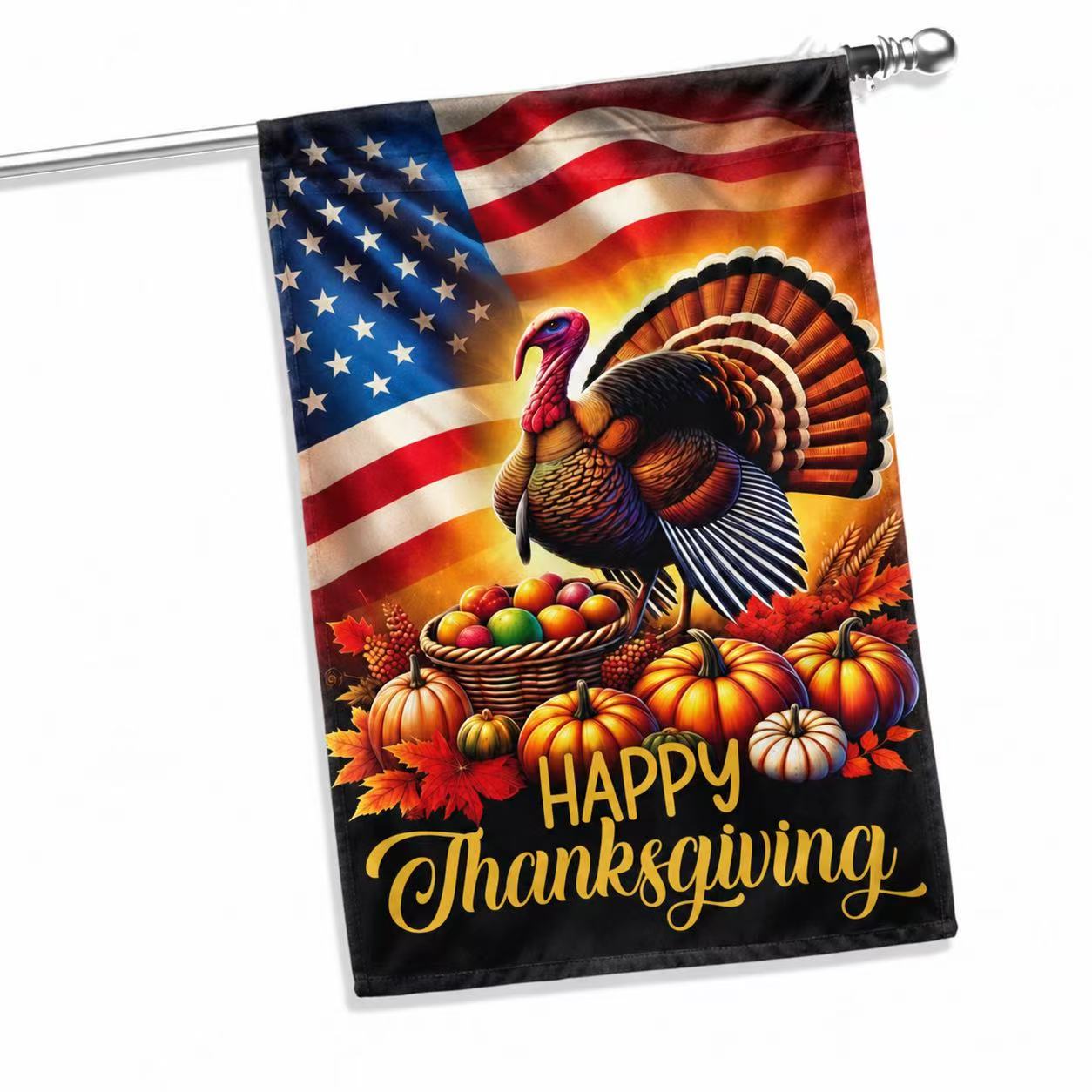 Thanksgiving Turkey American Flag