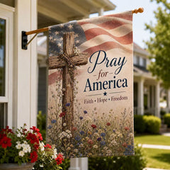 Pray for America Faith Hope Freedom Patriotic Flag