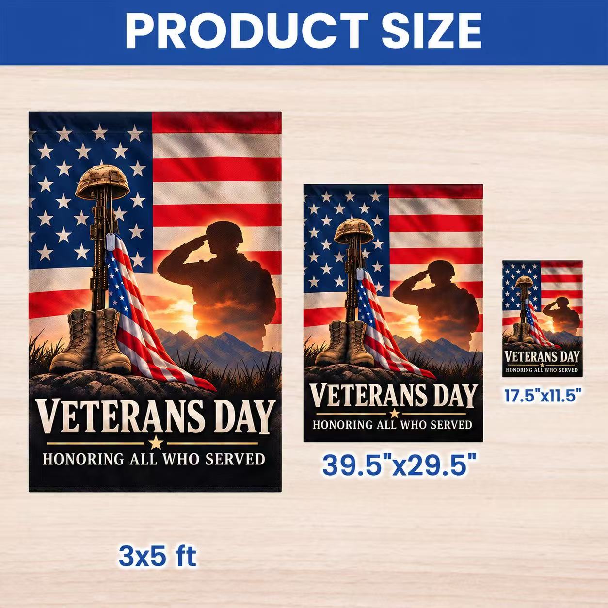 Veterans Day Honoring All Who Served Patriotic House Flag