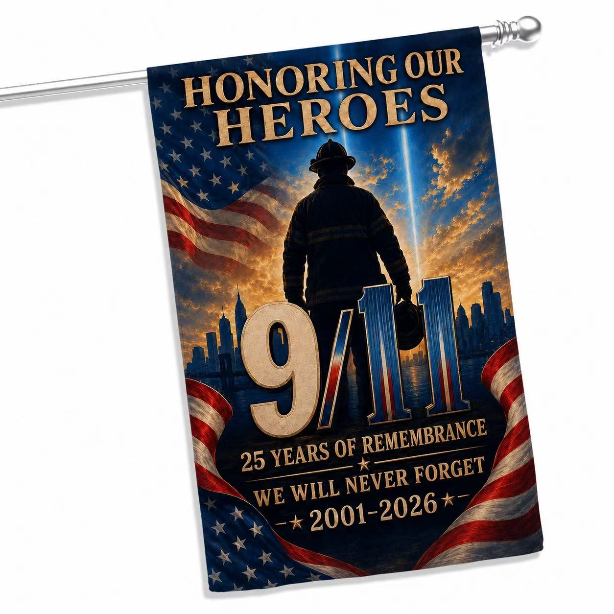 Honoring Our Heroes – 9/11 25th Anniversary Firefighter Memorial Flag