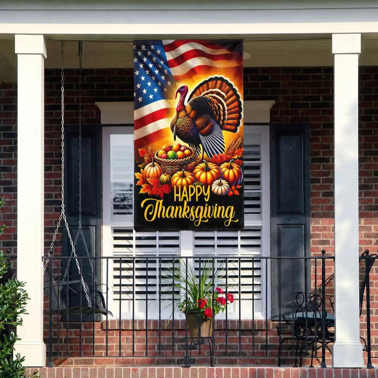 Thanksgiving Turkey American Flag