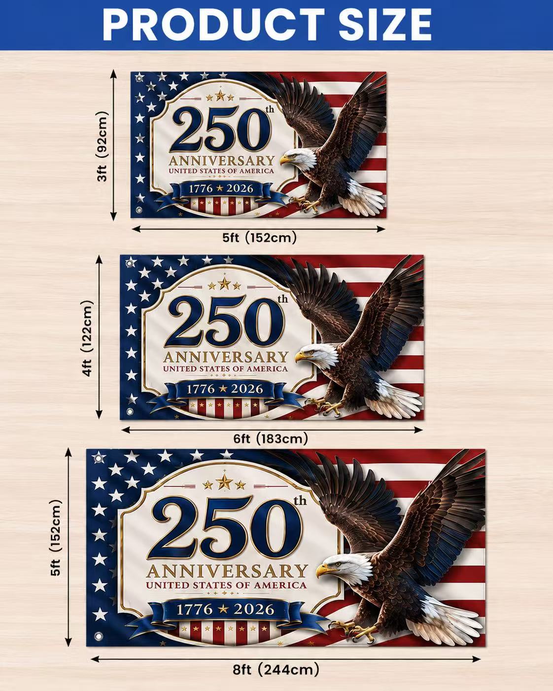 U.S. Founding 250th Anniversary Eagle Flag — 1776–2026 Patriotic Flag