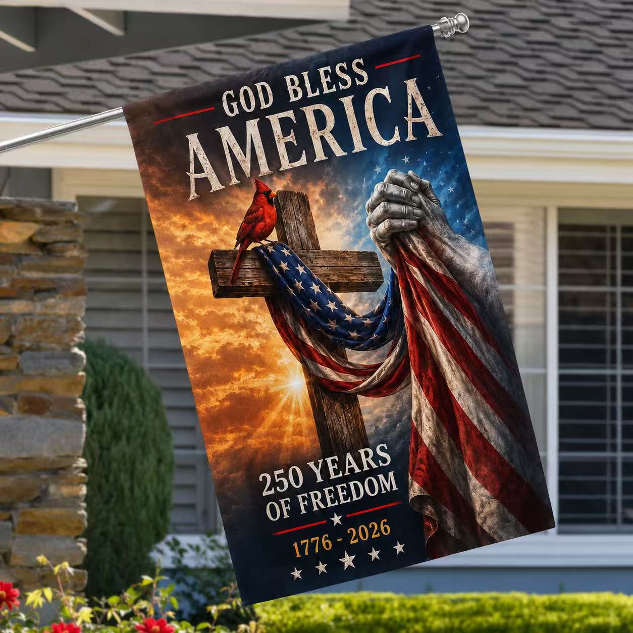 God Bless America Garden Flag
