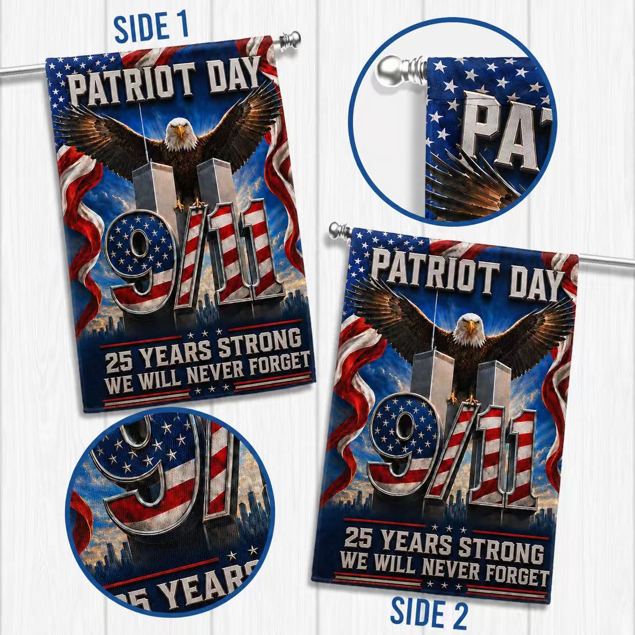 25 Years Strong – We Will Never Forget 9/11 Memorial Flag